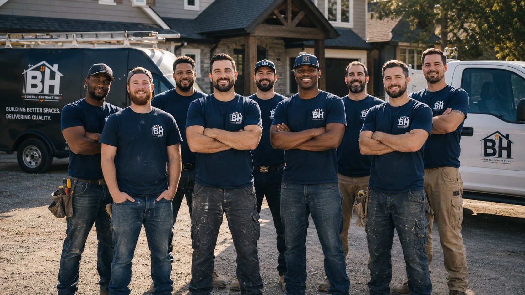 BH General Contractor field team ready for a local remodeling project